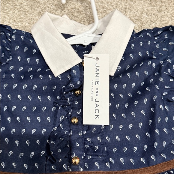 Janie and Jack Navy Dress with Horse Pattern - Picture 7 of 8